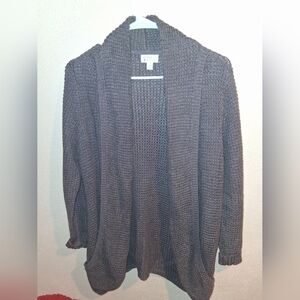 Market & Spruce Cotton Blue Blenf Cardigan Waffle Knit Wool Blend SP